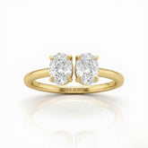 Yellow Gold Lumina Twin Oval Two Stone Diamond Engagement Ring