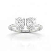 White Gold Lumina Twin Pear Two Stone Diamond Engagement Ring
