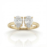 Yellow Gold Lumina Twin Pear Two Stone Diamond Engagement Ring