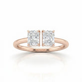 Rose Gold Lumina Twin Radiant Two Stone Diamond Engagement Ring