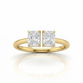Yellow Gold Lumina Twin Radiant Two Stone Diamond Engagement Ring