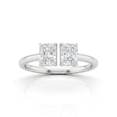 White Gold Lumina Twin Radiant Two Stone Diamond Engagement Ring