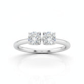 White Gold Lumina Twin Round Two Stone Diamond Engagement Ring