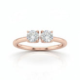 Rose Gold Lumina Twin Round Two Stone Diamond Engagement Ring