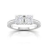 White Gold Éternelle Toi et Moi Cushion & Round Diamond Engagement Ring