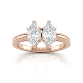 Rose Gold Éternelle Toi et Moi Marquise & Round Diamond Engagement Ring