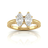 Yellow Gold Éternelle Toi et Moi Marquise & Round Diamond Engagement Ring