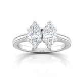 White Gold Éternelle Toi et Moi Marquise & Round Diamond Engagement Ring