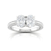 White Gold Éternelle Toi et Moi Oval & Round Diamond Engagement Ring