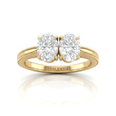 Yellow Gold Éternelle Toi et Moi Oval & Round Diamond Engagement Ring