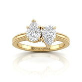 Yellow Gold Éternelle Toi et Moi Pear & Round Diamond Engagement Ring