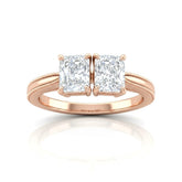 Rose Gold Éternelle Toi et Moi Radiant & Round Diamond Engagement Ring
