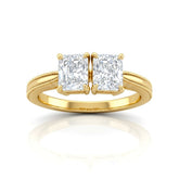 Yellow Gold Éternelle Toi et Moi Radiant & Round Diamond Engagement Ring