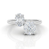 White Gold Seraphine Toi et Moi Oval & Cushion Diamond Engagement Ring