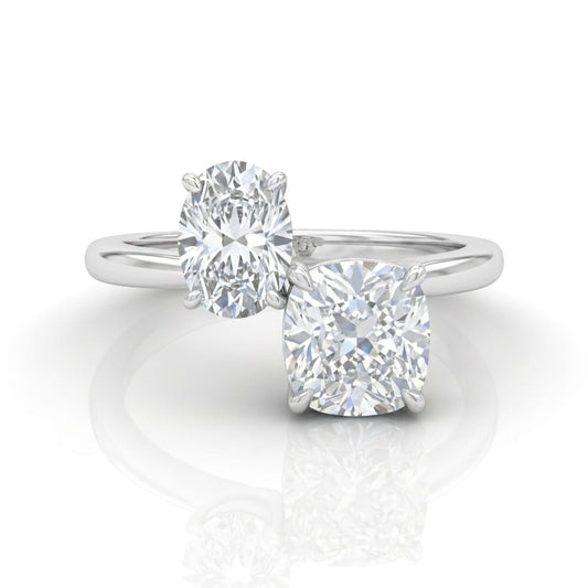 White Gold Seraphine Toi et Moi Oval & Cushion Diamond Engagement Ring