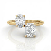 Yellow Gold Seraphine Toi et Moi Oval & Radiant Diamond Engagement Ring