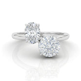 White Gold Seraphine Toi et Moi Oval & Round Diamond Engagement Ring