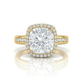 Yellow Gold Emperia Cushion Halo Diamond Engagement Ring