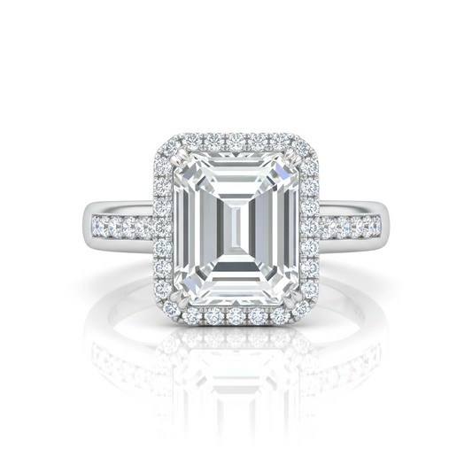 White Gold Emperia Emerald Halo Diamond Engagement Ring