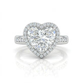 Silver Emperia Heart Halo Diamond Engagement Ring