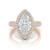 Rose Gold Emperia Marquise Halo Diamond Engagement Ring