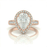 Rose Gold Emperia Pear Halo Diamond Engagement Ring