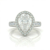 White Gold Emperia Pear Halo Diamond Engagement Ring