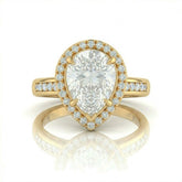 Yellow Gold Emperia Pear Halo Diamond Engagement Ring
