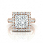 Rose Gold Emperia Princess Halo Diamond Engagement Ring