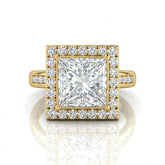 Yellow Gold Emperia Princess Halo Diamond Engagement Ring