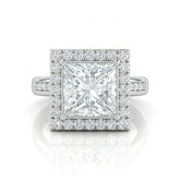 Silver Emperia Princess Halo Diamond Engagement Ring