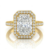 Yellow Gold Emperia Radiant Halo Diamond Engagement Ring