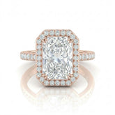 Rose Gold Emperia Radiant Halo Diamond Engagement Ring