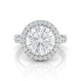 Silver Emperia Round Halo Diamond Engagement Ring