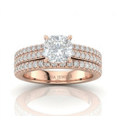 Rose Gold Aurelia Triple Pavé Cushion Diamond Engagement Ring