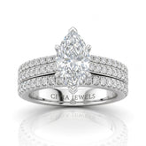 White Gold Aurelia Triple Pavé Marquise Diamond Engagement Ring