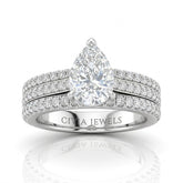 White Gold Aurelia Triple Pavé Pear Diamond Engagement Ring