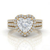 Yellow Gold Elarique Heart Halo Diamond Engagement Ring