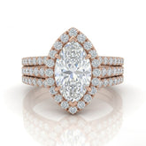 Rose Gold Elarique Marquise Halo Diamond Engagement Ring