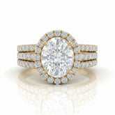 Yellow Gold Elarique Oval Halo Diamond Engagement Ring