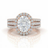 Rose Gold Elarique Oval Halo Diamond Engagement Ring