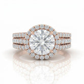 Rose Gold Elarique Round Halo Diamond Engagement Ring