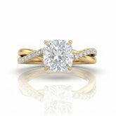 Yellow Gold Novalisse Cushion Diamond Engagement Ring