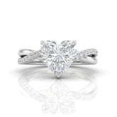 Silver Novalisse Heart Diamond Engagement Ring