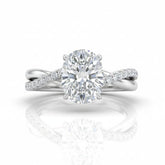 Silver Novalisse Oval Diamond Engagement Ring