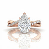 Rose Gold Novalisse Pear Diamond Engagement Ring