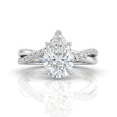 Silver Novalisse Pear Diamond Engagement Ring