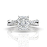 Silver Novalisse Radiant Diamond Engagement Ring
