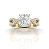 Yellow Gold Everlisse Infinity Cushion Diamond Engagement Ring