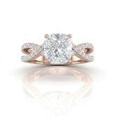 Rose Gold Everlisse Infinity Cushion Diamond Engagement Ring